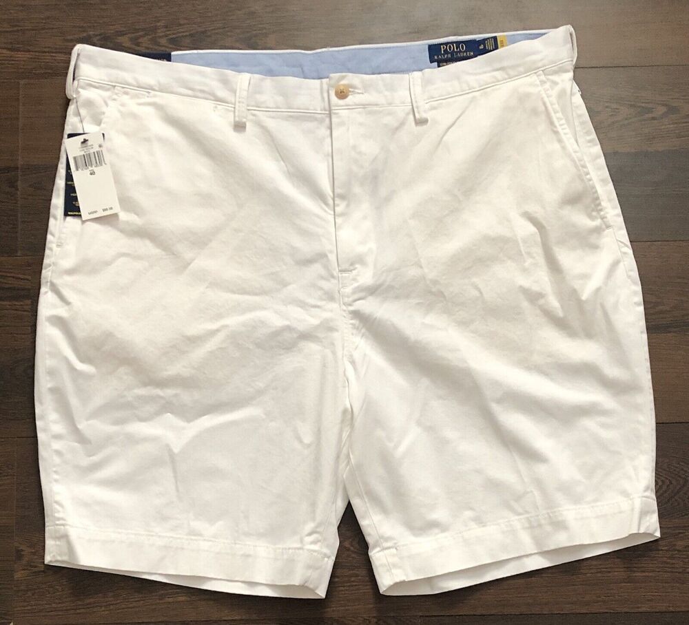 Mens Polo Ralph Lauren Stretch Classic Fit 9" Shorts 40 White NEW W Tags NWT